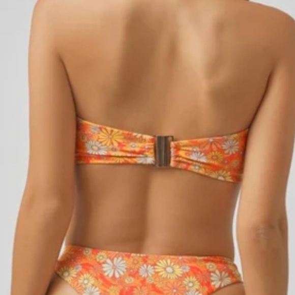 NWT Mahina Swim Floral Bandeau Bikini Top XS Handmade in Bali - Picture 9 of 9